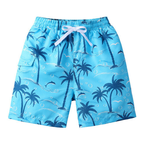 Bold Red Flowers Boys' Swim Trunks Beach Pool Shorts Quick Dry Soft Fabric Classic Fit - View #5