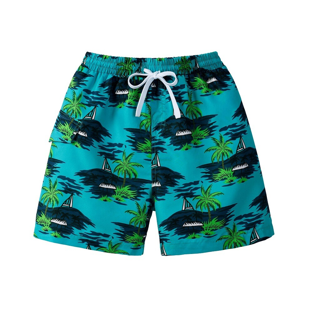 (S391 Green Tree-8A) BAOHULU Short de bain pour enfants Maillot de bain mignon Maillot de bain Séchage