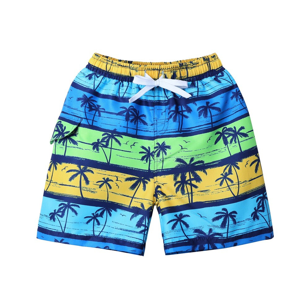 (S409 Yellow Tree-12A) BAOHULU Short de bain pour enfants Maillot de bain mignon Maillot de bain Séchage