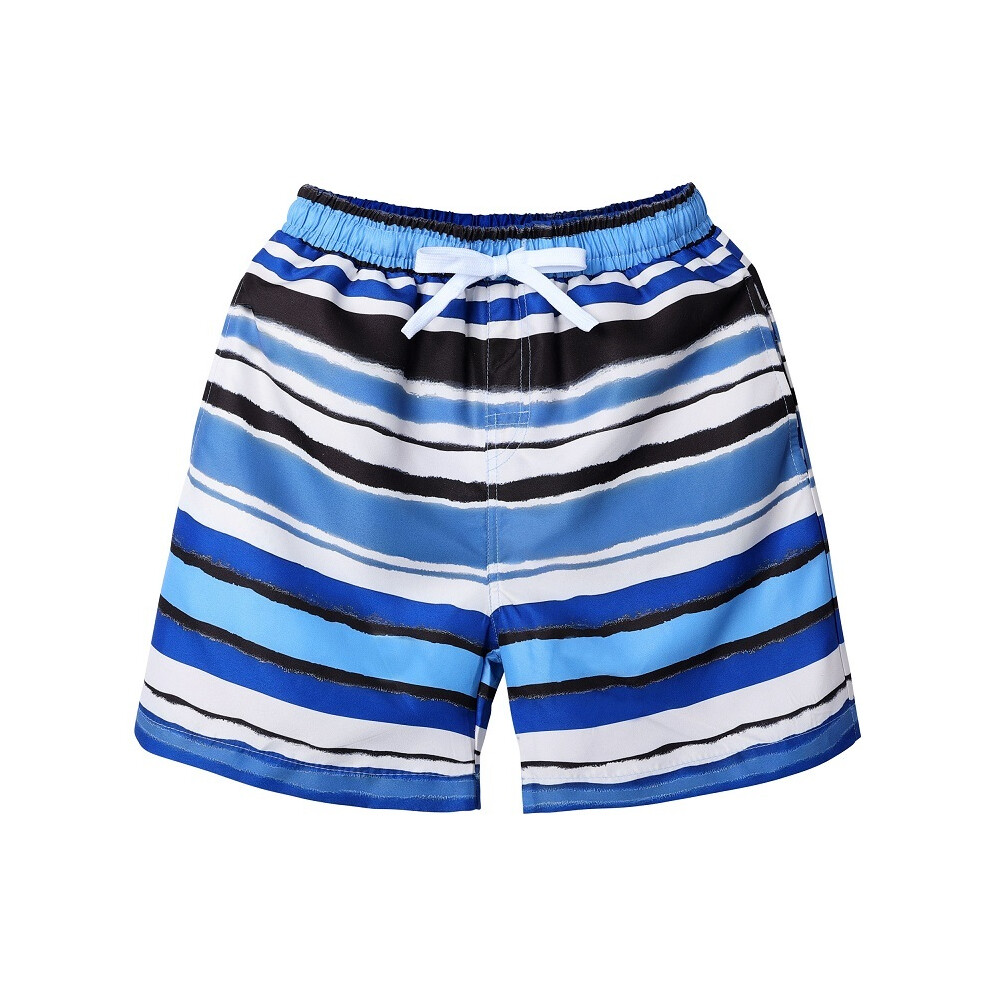 (S384 Rayures Bleues-6A) BAOHULU Short de Bain Enfant Maillot de Bain Mignon Maillot de Bain Séchage