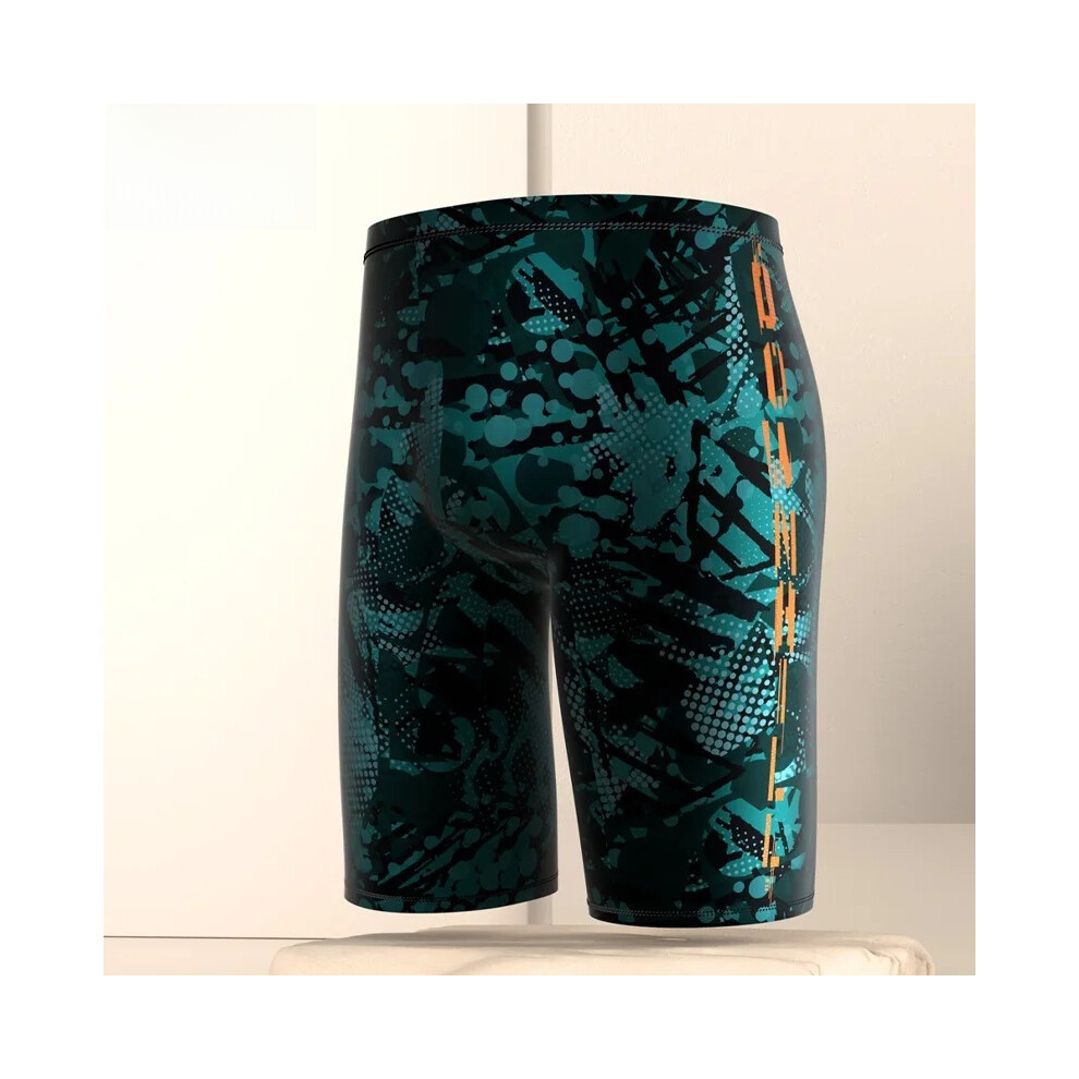 Maillot de bain pour homme (2XL - Vert Mer) - Slip cinq-quarts - Anti-embarras - Maillot de bain professionnel