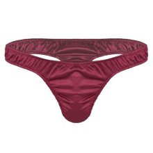 (Vin Rouge-XL) Maillots de bain pour hommes, strings sexy, lingerie douce et brillante, Ă volants, taille