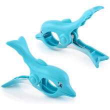 Beach Towel Holders for Beach Chairs, Patio & Pool Accessories - (Dolphins) 2