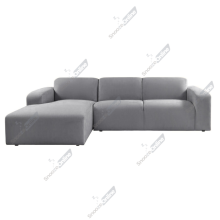 (Grey, Left Hand Chaise) SnoozeOnline L-Shaped 3 Seater Corner Chaise Sofa Plush Velvet Left/Right Hand Lounge with Wide Armrests