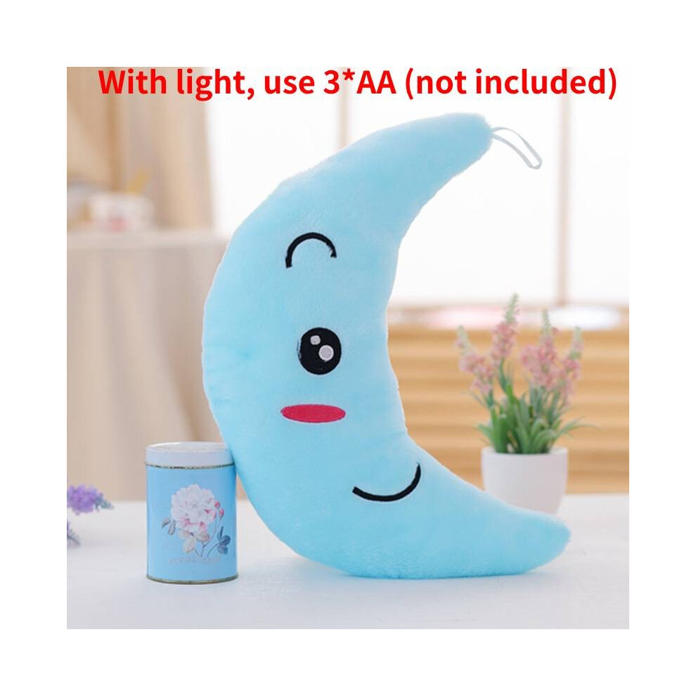 (Blue Moon)Peluche lumineuse colorée pentagramme lune coeur poupée peluche décoration cadeau