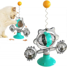 Cat Leaky Ball Turntable Funny Cat Stick Cat Toy for Indoor Kitten Pet Supplies