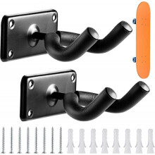 Skateboard Wall Mount Ski Hanger & Guitar Hanger Organized Wall Mount Guitar, Snowboard, 2 Pack