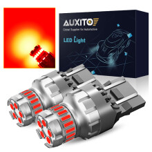 (Rot-7440 W21W WY21W T20)AUXITO 2 Stück T20 7443 LED Canbus LED-Birne Rot 6500K Weiß Auto Rückwärts