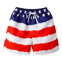 (S384 StarStripe-14A)BAOHULU Kinder-Badeshorts, süßer Badeanzug, Badehose, schnelltrocknend, Sommer-Badebekleidung,