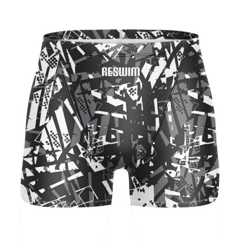 Effen zwembroek met elastische taille - zwart - 5.00