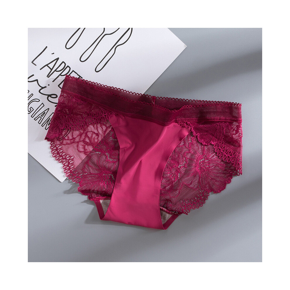 (Red,M)Entrejambe femme dentelle sans couture coton sexy et respirant sous vêtement