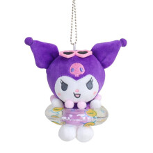 (Kuromi) Sanrio Toy Plush Swim Ring Keychain Bag Pendant Kuromi Melody Cinnamoroll My