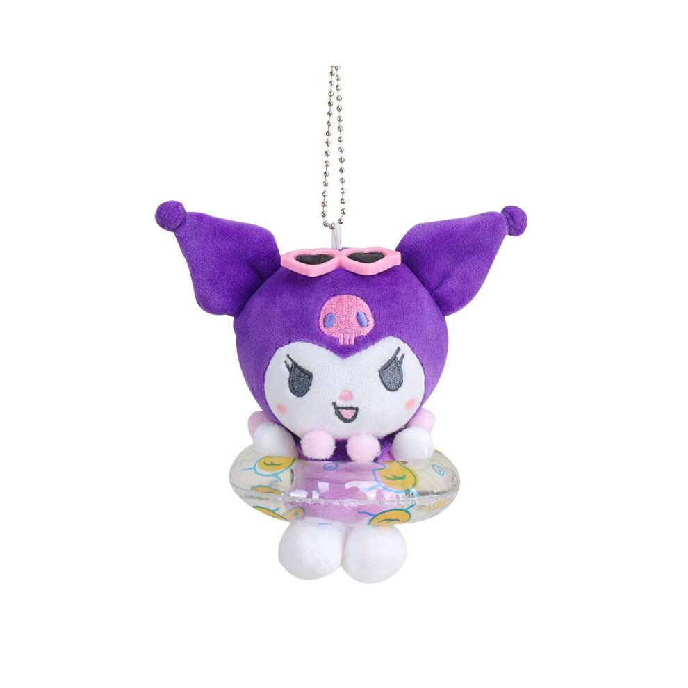 (Kuromi) Sanrio Toy Plush Swim Ring Keychain Bag Pendant Kuromi Melody Cinnamoroll My