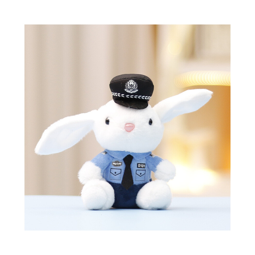 (Police)Ravissant porte-clés lapin peluche police et pompier poupée cadeau adapté enfant
