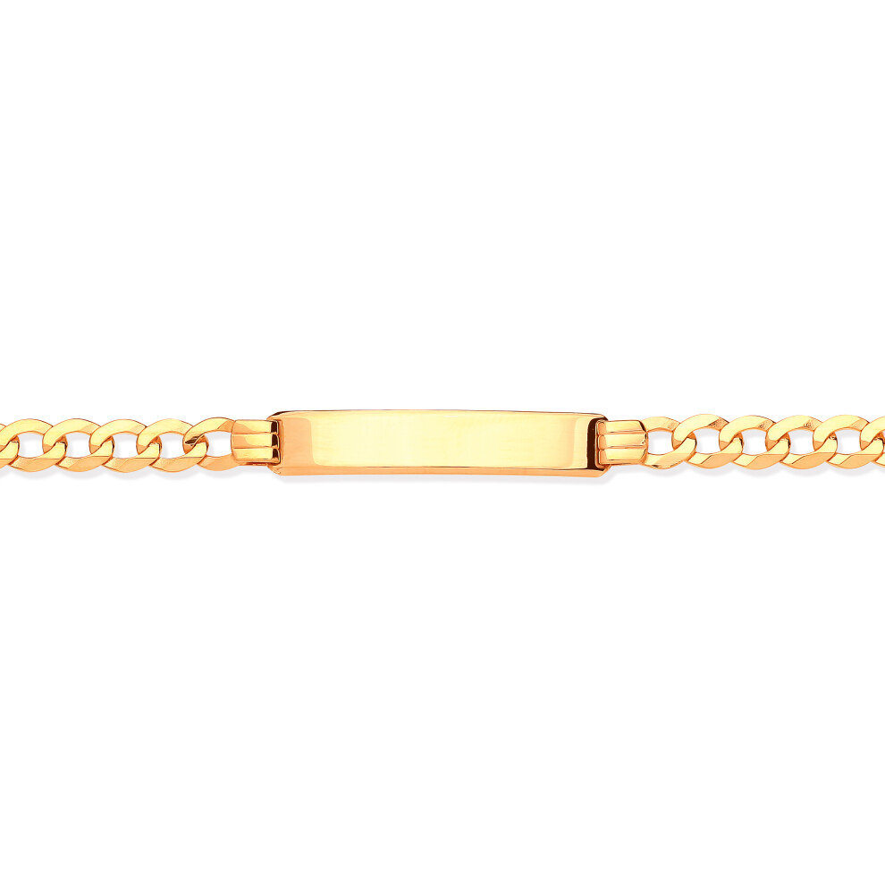 Jewelco London 9ct Solid Gold Gents Curb ID Bracelet 5.5mm 8.5" 21.5cm - JID007-8.5