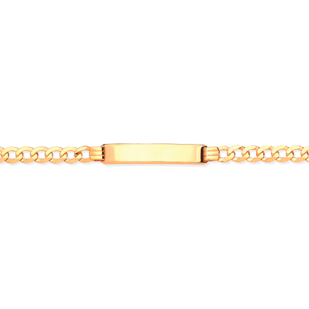 Jewelco London 9ct Solid Gold Ladies Curb ID Bracelet 4.5mm 7.5" 19cm - JID006-7.5