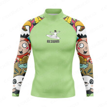 (Farbe 14-L, passend für 50–55 kg) Lustige Strand-UV-Schutz-Badebekleidung, Herren-Rashguards mit Aufdruck,