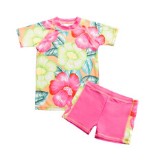 (B3S073 PETAL-12A) Mädchen Badeanzug Kinder Rashguard Kurzarm Baby Badeanzug Kinder Bademode Sommer