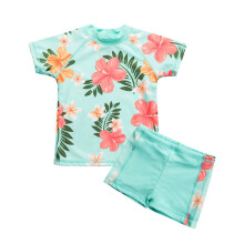 (B3S073 HUA-4A) Mädchen Badeanzug Kinder Rashguard Kurzarm Baby Badeanzug Kinder Bademode Sommer Schwimmen