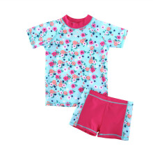 (B3S073 XIAOHUA-6A)Mädchen Badeanzug Kinder Rashguard Kurzarm Baby Badeanzug Kinder Bademode Sommer