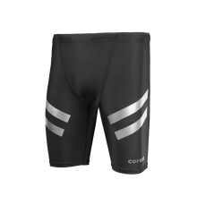 (long silver stripe-L)COPOZZ Herren wasserabweisende Badehose aus Haifischhaut mit kurzen und fünfviertellangen