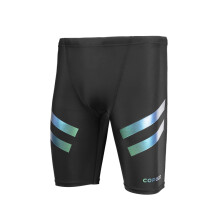 (long blue stripe-XL)COPOZZ Herren wasserabweisende Badehose mit Haifischhaut und fünfviertellange Badehose,