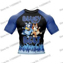 (kleur 4-XS) Heeler Rollers Surfkleding BJJ MMA Heren Rash Guard Korte Mouw Duik T-shirt Strakke Badkleding