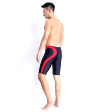 (BLACKRED-L) Badeanzug Wettbewerb Jungen Bademode Slips Herren Badehose zum Baden Badeshorts Haifischhaut