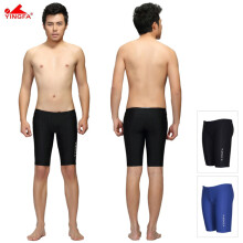 (schwarz-M)9205 FINA-zugelassene Sharkskin Chlorbeständige Herren-Trainings-Badehose, Jammer-Shorts,
