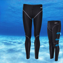 (1609 Schwarz Grau-XXXL) Badehose Herren Badeanzug Lange Haifischhaut Strumpfhosen Bademode Professionelle