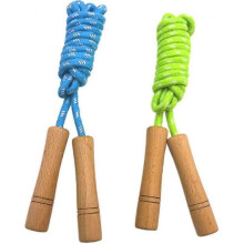 Adjustable Skipping Rope for Kids, Jumping Rope with Wooden Handle