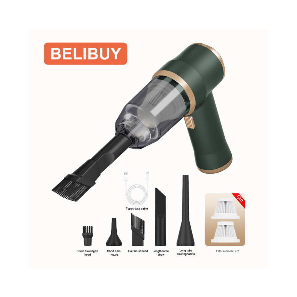 (D-vert) BELIBUY Aspirateur de voiture sans fil Appareil ménager Machine de nettoyage de canapé Nettoyeur