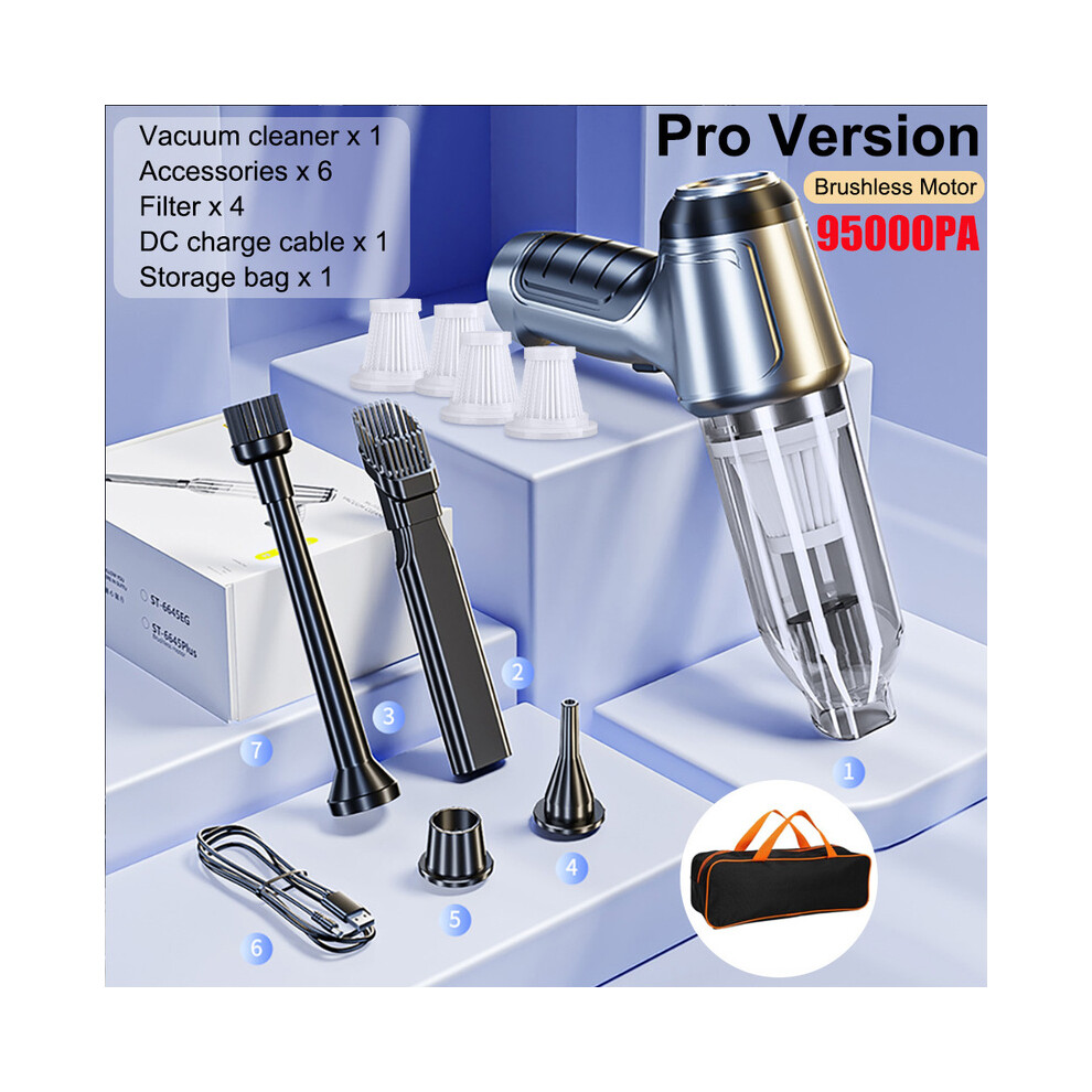 (Version Pro 4Filter) Aspirateur de voiture 95000PA Aspirateur à forte aspiration pour voiture Maison