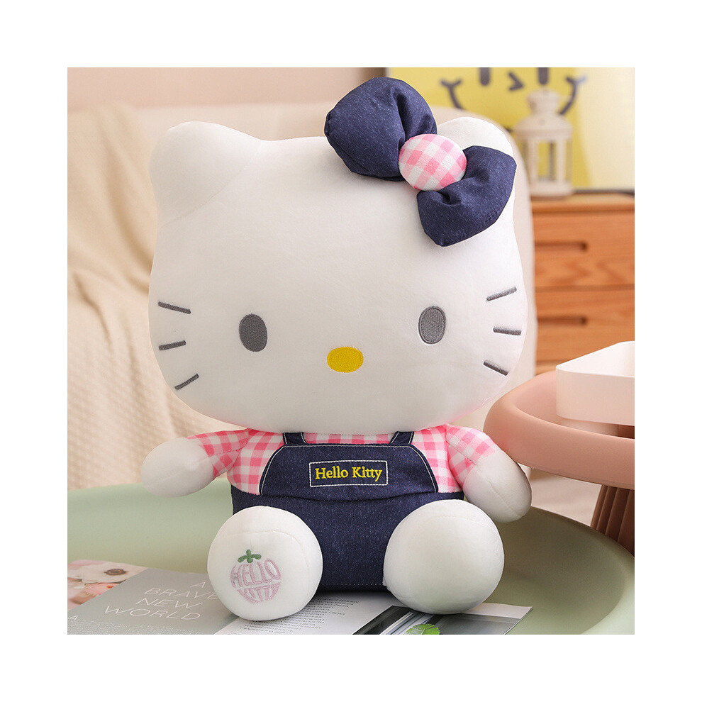 (Pants,25cm)Peluche Sanrio Hellokitty jupe en denim jeans cadeaux d'anniversaire décoration chambre à coucher