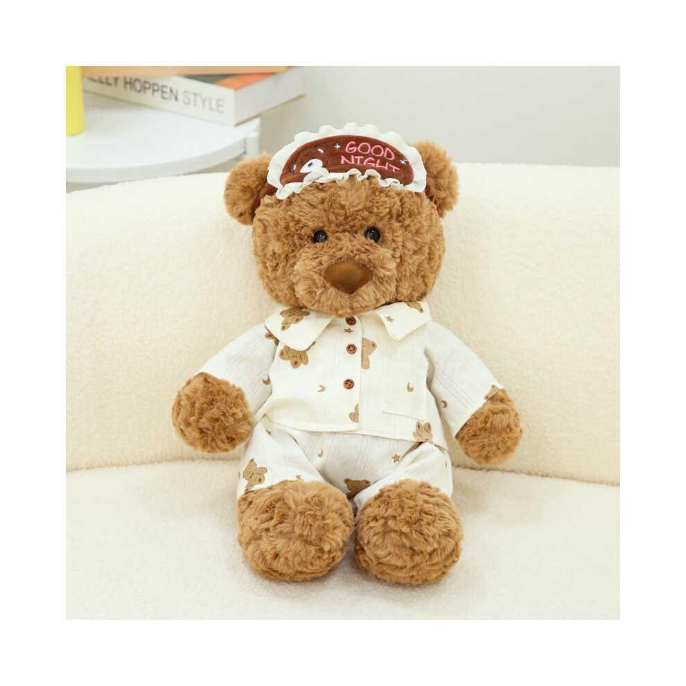 (Pajamas 35cm)Ours en peluche avec écharpe gâteau pyjama rose lapin peluche jouet enfant décoration cadeau