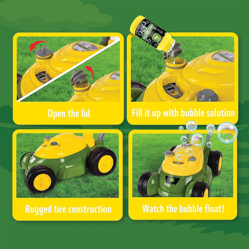 John Deere John Deere Bubble 'N' Go Mower w/4oz Bottle Age 3+ 2