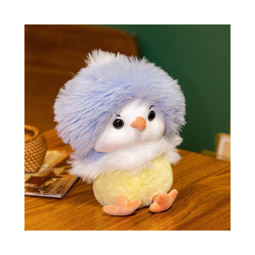 (Blue,45cm/17.72in)Peluche poulet dessin animé animal en peluche chambre de poupée canapé décoration enfant cadeau