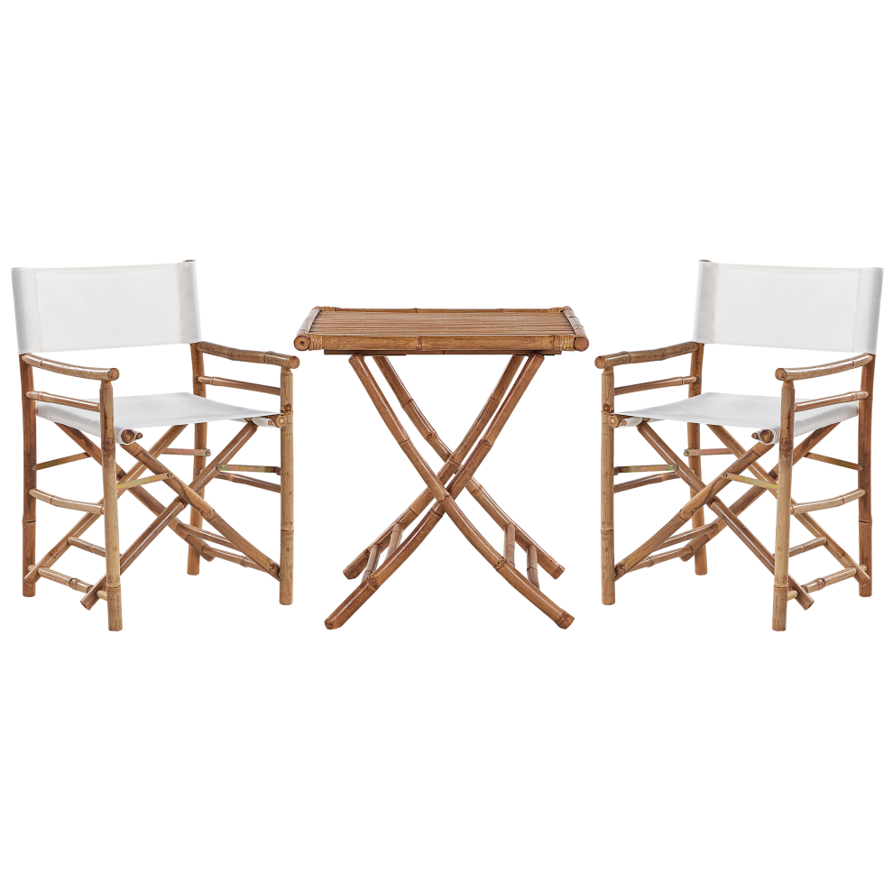 Bistro Set Folding MOLISE Bamboo Wood Brown