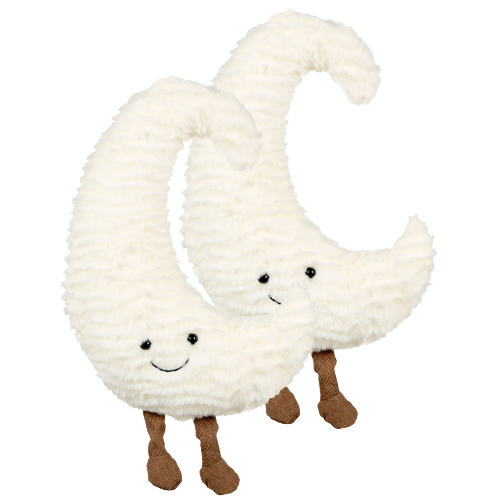 Set of 2 Decorative Kids Cushions Moon 21 x 40 cm White MOONLIGHTER