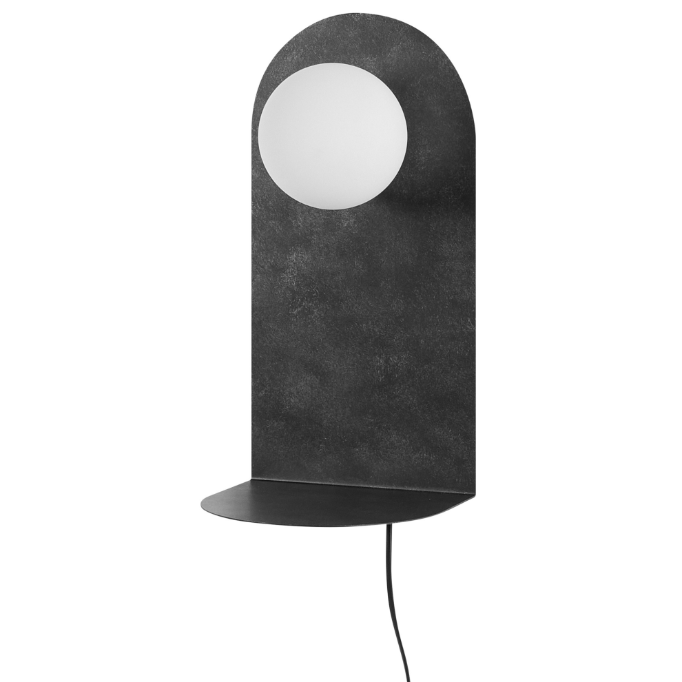 Wall Lamp MAPI with Shelf Metal Graphite Grey