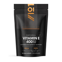 Vitamin E 400IU D-Alpha Tocopherol – 100% Natural Vitamin E – 90 Vegan Capsules – Highly Absorbable – 3 Month Supply – Protects Cells from