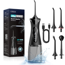 Water Teeth Flosser Picks: 4 Modes Cordless Irrigator 300ML Portable Electric Flossing Machinerie for Teeth Cleaning Rechargeable Waterproof Tooth