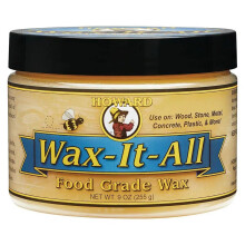 Howard Wax It All Multi Purpose Wax, Bees Wax, Carnauba wax and Mineral Oils for Wood, Stone, Metal, Cement, Paint, Plastics, Granite, Marble Cutting