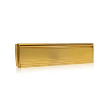 Xfort MailPlate Pro 12" Letterplate Satin Brass, Premium Draught Proof Postal Letterbox, Telescopic Sleeved Letter Box For Wooden, Composite And uPVC