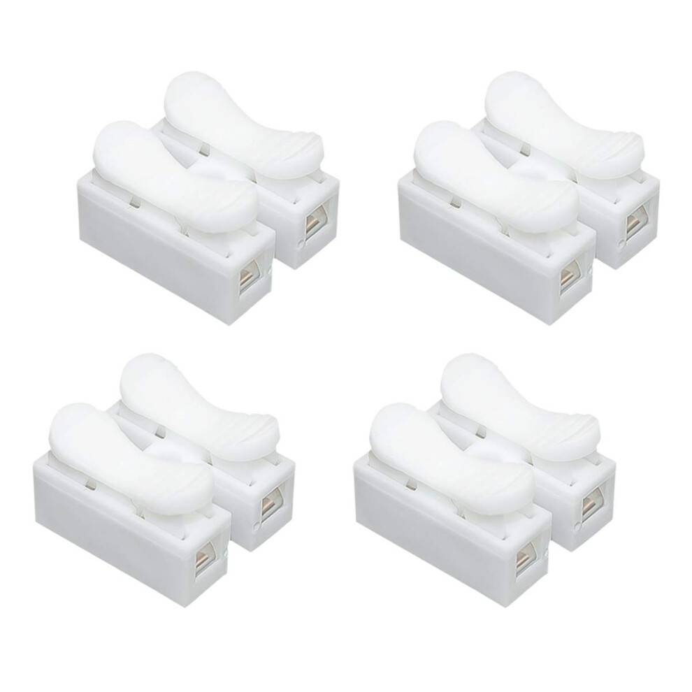 30Pcs White No Solding Welding Quick Cable Wire Connector No Screw Terminal Spring Clamp (2 Bit) 734010746756