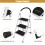 Folding Step Ladder 3 Step, Sturdy Heavy Duty Step Ladder with Handrails, White Wide Ladder Step Stool 2