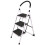 Folding Step Ladder 3 Step, Sturdy Heavy Duty Step Ladder with Handrails, White Wide Ladder Step Stool 1