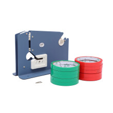 KATSU Plastic Bag Neck Sealer Tape Dispenser with One Spare Blade and 10 Rolls Tapes 45m Each, Food Bread Loaf Bag Packaging Sealer Fits 9-12mm Wide