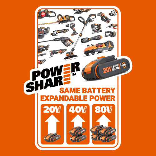 WORX WX696.9 Sonicrafter Cordless Oscillating Multi-Tool, Power Share, Variable Speed with Accessories, 18V (20V Max) 1