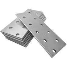 10 x Flat Joining Plates (100 x 40 x 2) Connecting Perforated Metal Brace Bracket Timber Wood Fixing Galvanised Steel Repair Connector